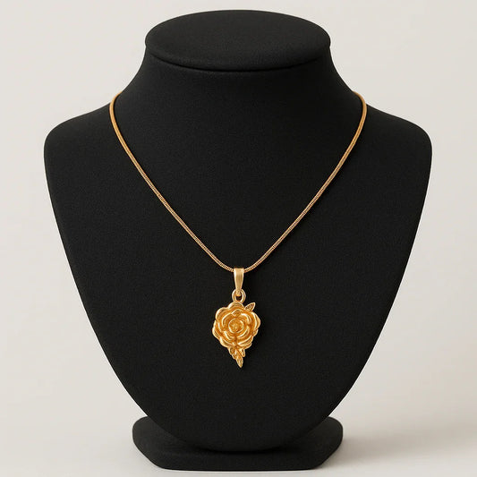 Anti-Tarnish Rose Gold Pendant Necklace - Gems and Glitter