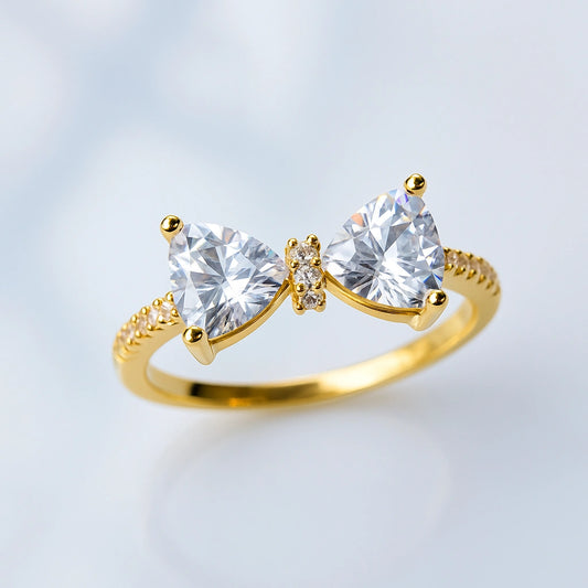 Elegant Gold Bow Ring with Sparkling CZ – Anti-Tarnish | Gems and Glitter