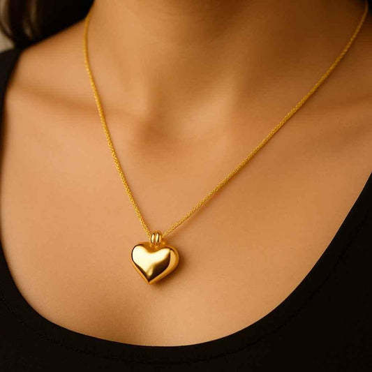 Golden Heart Pendant Necklace - Anti-Tarnish, 1 Year Warranty | Gems and Glitter - Gems and Glitter