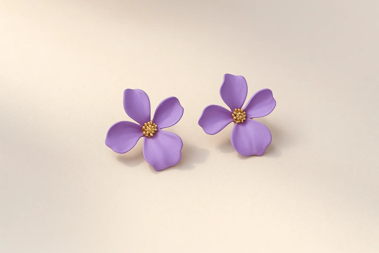 Lavender Flower Korean Earrings – Floral Studs – Buy 2 Get 4 Offer Prepaid Only – Gems and Glitter