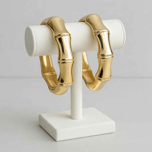 Bold Bamboo - Inspired Gold Bangle - Gems and Glitter anta - tarnish