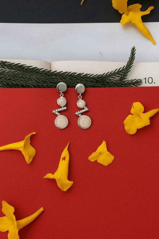 Dual Tone Statement Earrings – Zara Luxe Crystal Drop Design - Gems and Glitter anta - tarnish