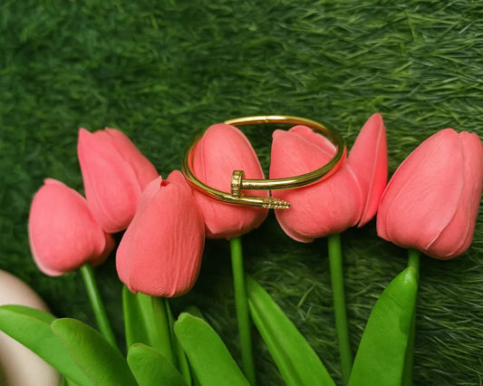 Nail Bangle – 18K Gold Plated & Anti - Tarnish - Gems and Glitter anta - tarnish