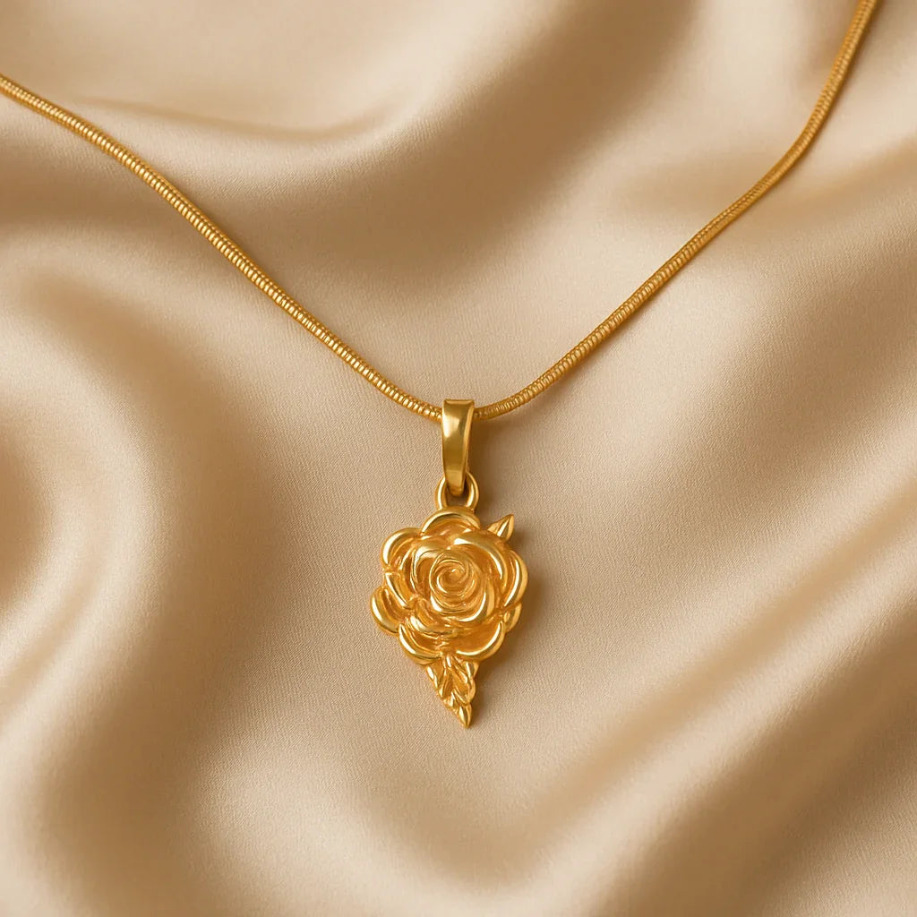 Anti-Tarnish Rose Gold Pendant Necklace - Gems and Glitter