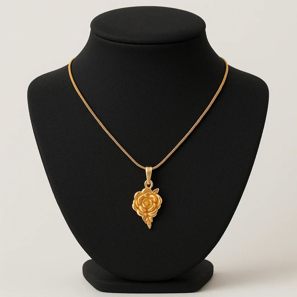 Anti-Tarnish Rose Gold Pendant Necklace - Gems and Glitter