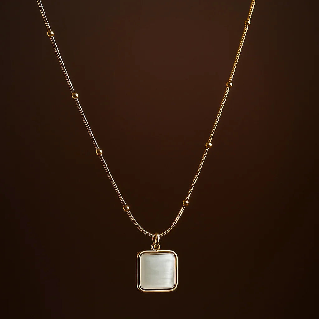 Square Opal Pendant Necklace - Gems and Glitter