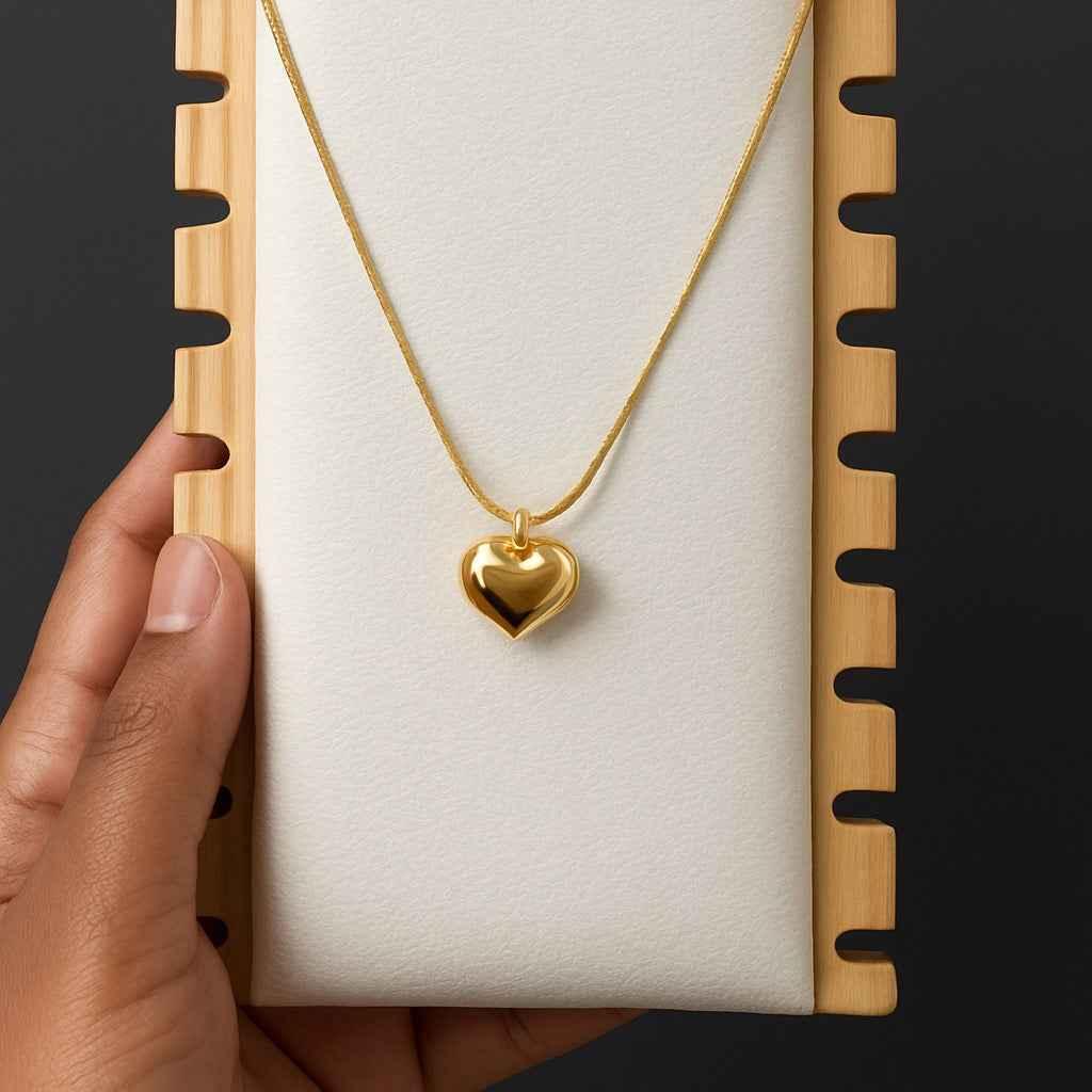 Golden Heart Pendant Necklace - Anti-Tarnish, 1 Year Warranty | Gems and Glitter - Gems and Glitter