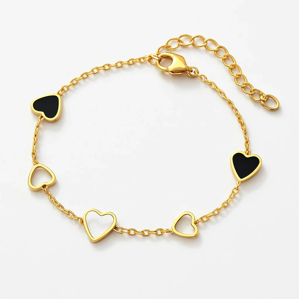 Gold Heart Anklet – Anti-Tarnish Elegant Charm Jewelry - Gems and Glitter