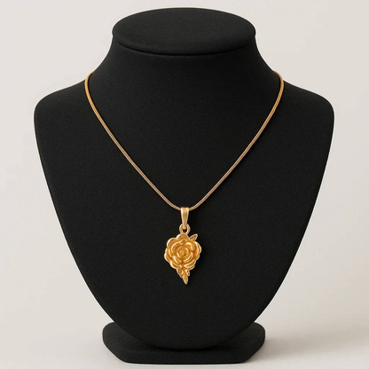 Anti-Tarnish Rose Gold Pendant Necklace - Gems and Glitter