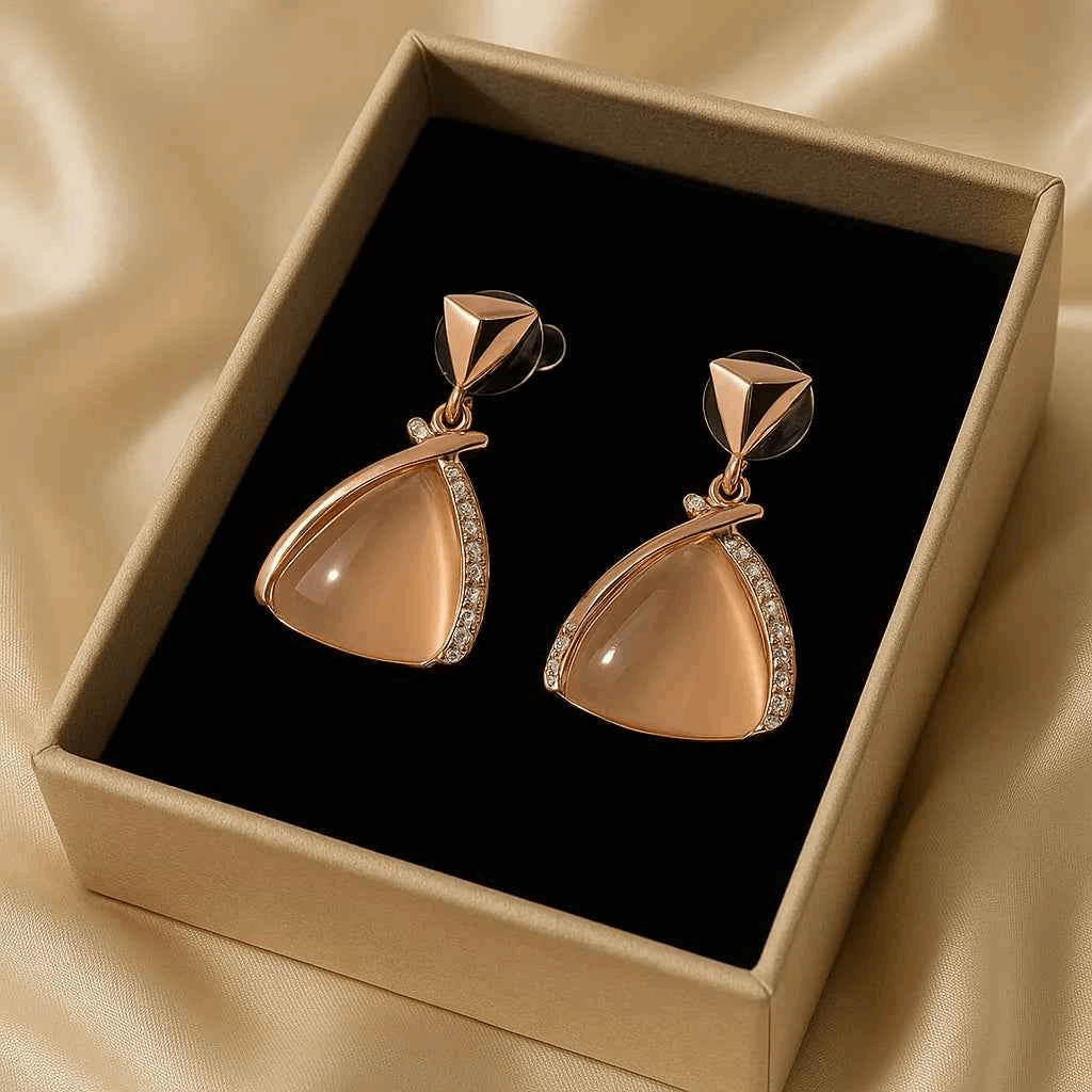 Blush Crystal Drop Earrings - Gems and Glitter