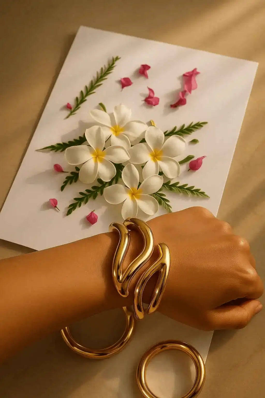 Bold Wave Statement Cuff Bracelet – Anti-Tarnish Modern Jewelry Gems and Glitter