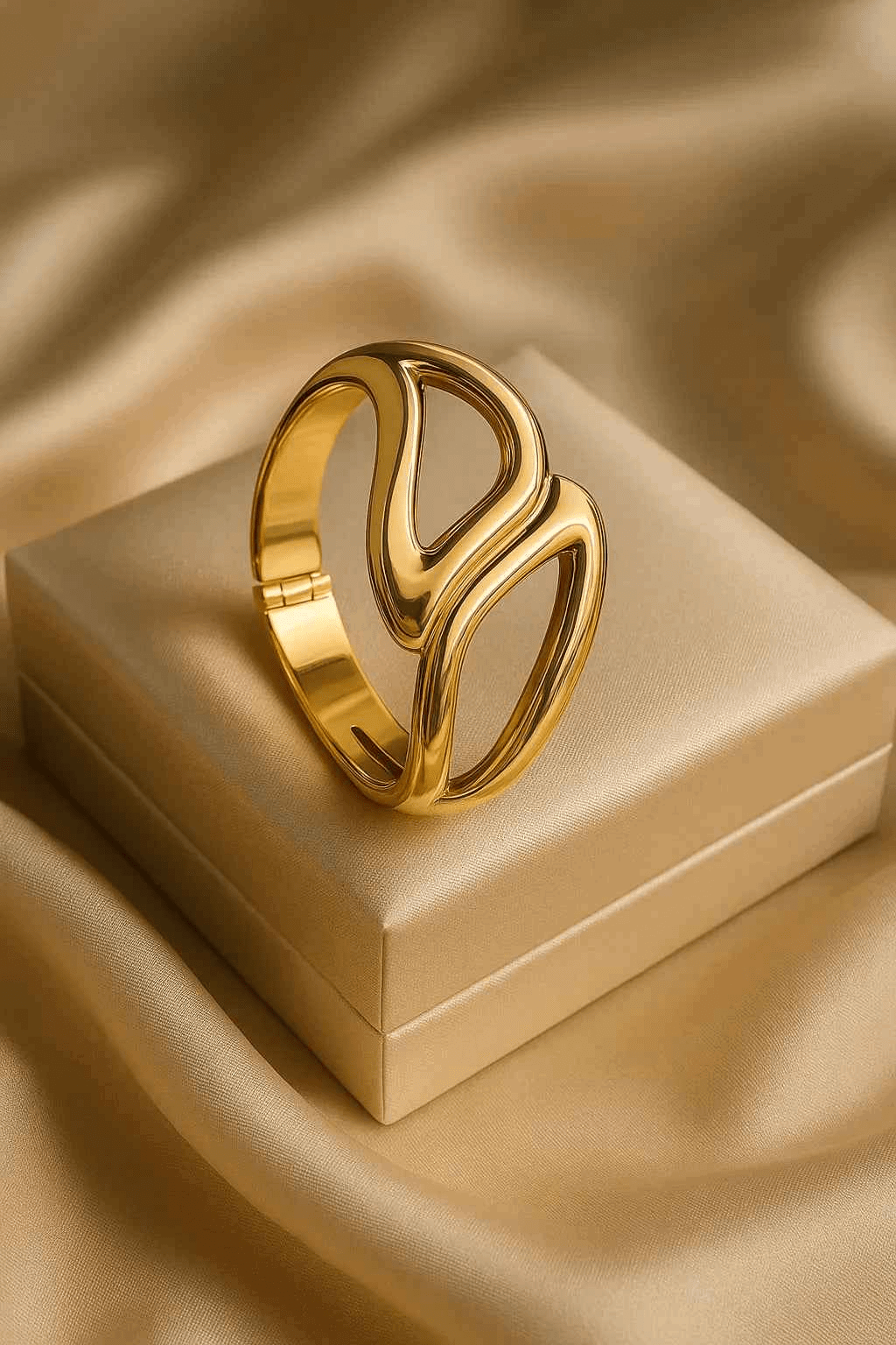 Bold Wave Statement Cuff Bracelet - Gems and Glitter anta - tarnish