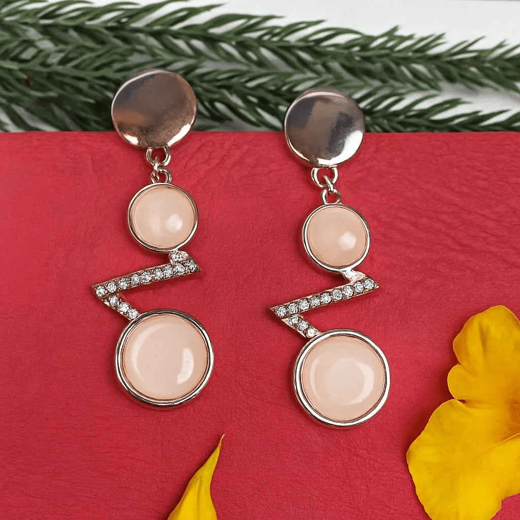 Dual Tone Statement Earrings – Zara Luxe Crystal Drop Design - Gems and Glitter anta - tarnish