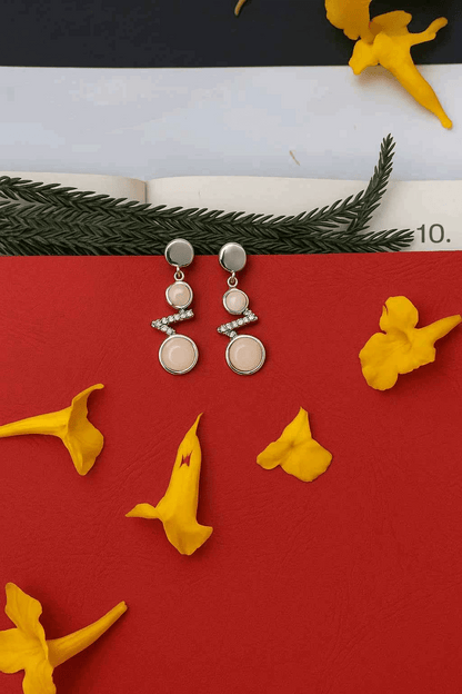 Dual Tone Statement Earrings – Zara Luxe Crystal Drop Design - Gems and Glitter anta - tarnish
