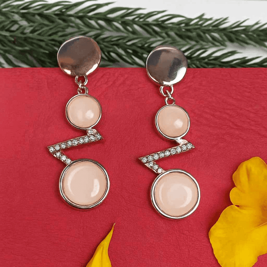 Dual Tone Statement Earrings – Zara Luxe Crystal Drop Design - Gems and Glitter anta - tarnish