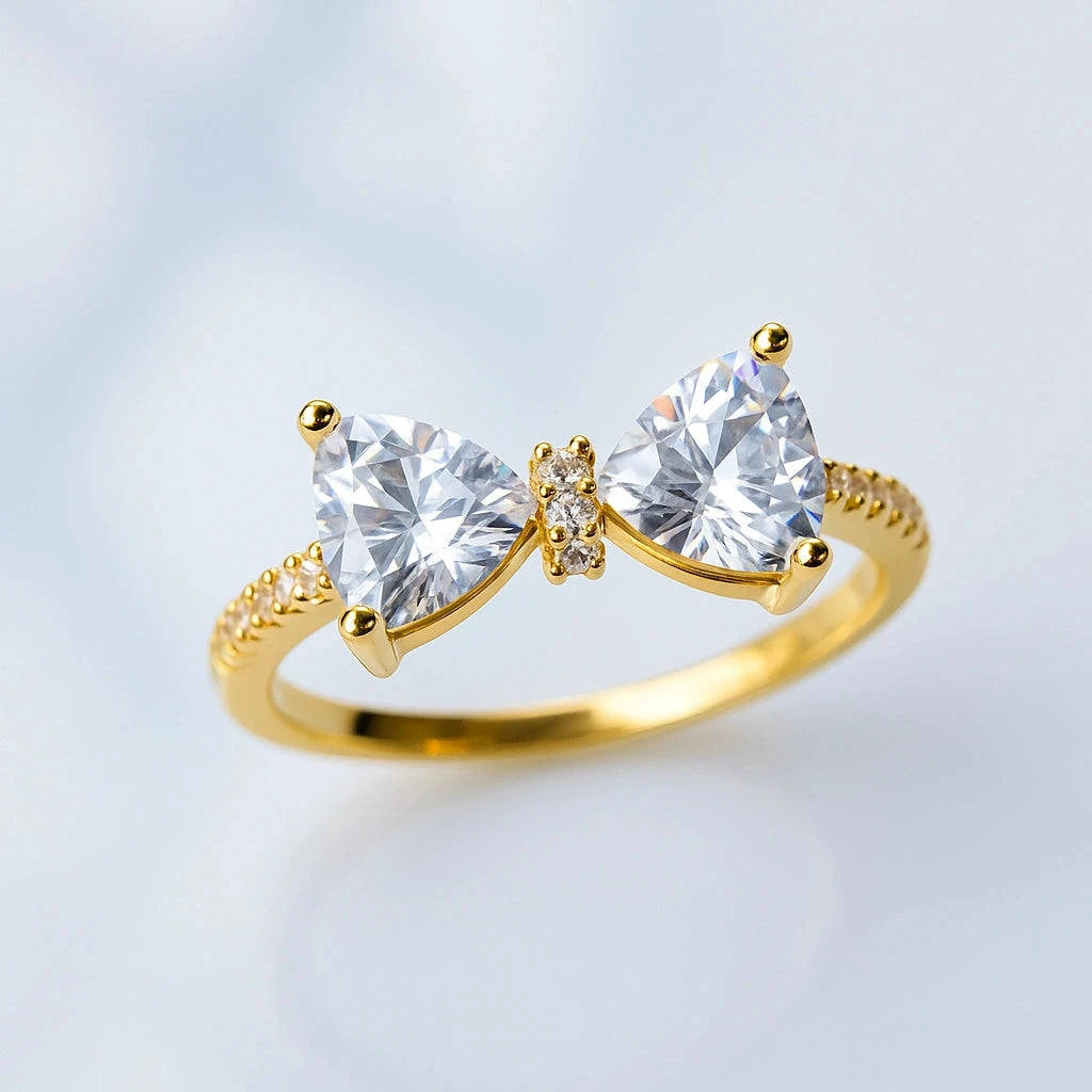 Elegant Gold Bow Ring with Sparkling CZ – Anti-Tarnish | Gems and Glitter Gems and Glitter