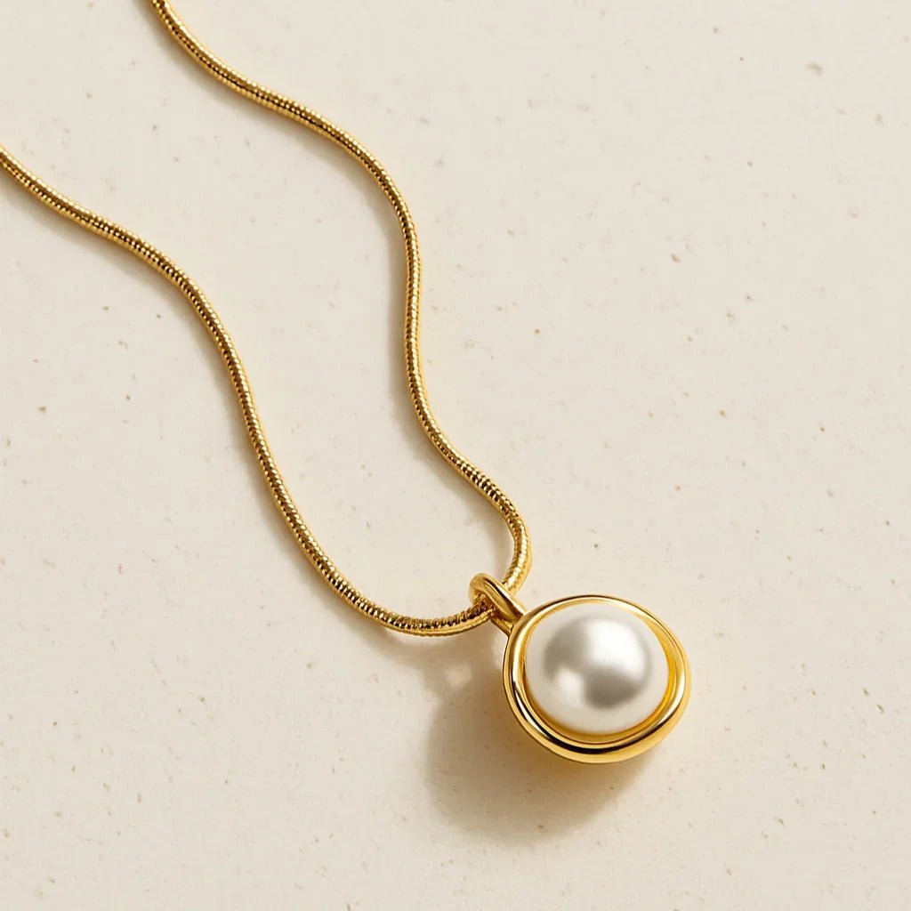 Elegant Gold - Plated Pearl Pendant Necklace - Gems and Glitter anta - tarnish