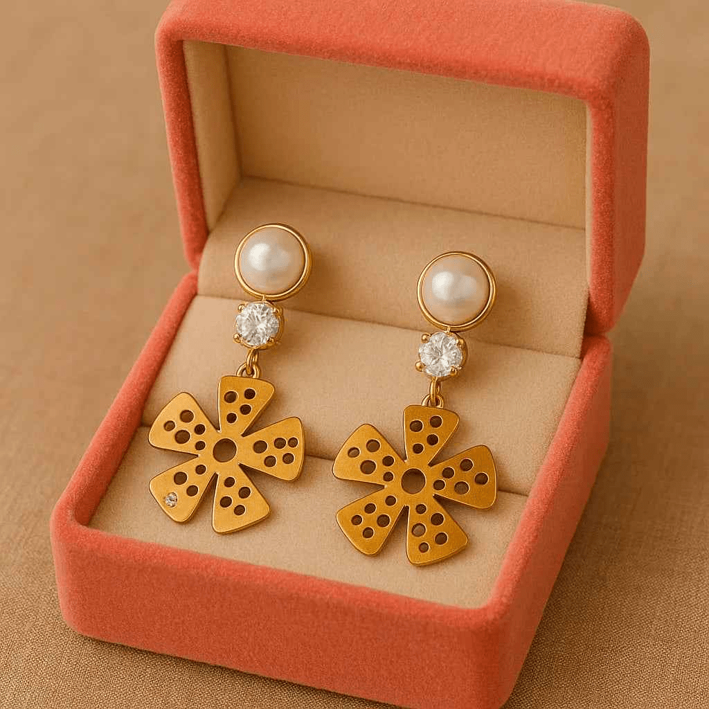 Elegant Pearl and Crystal Drop Earrings - Gems and Glitter anta - tarnish