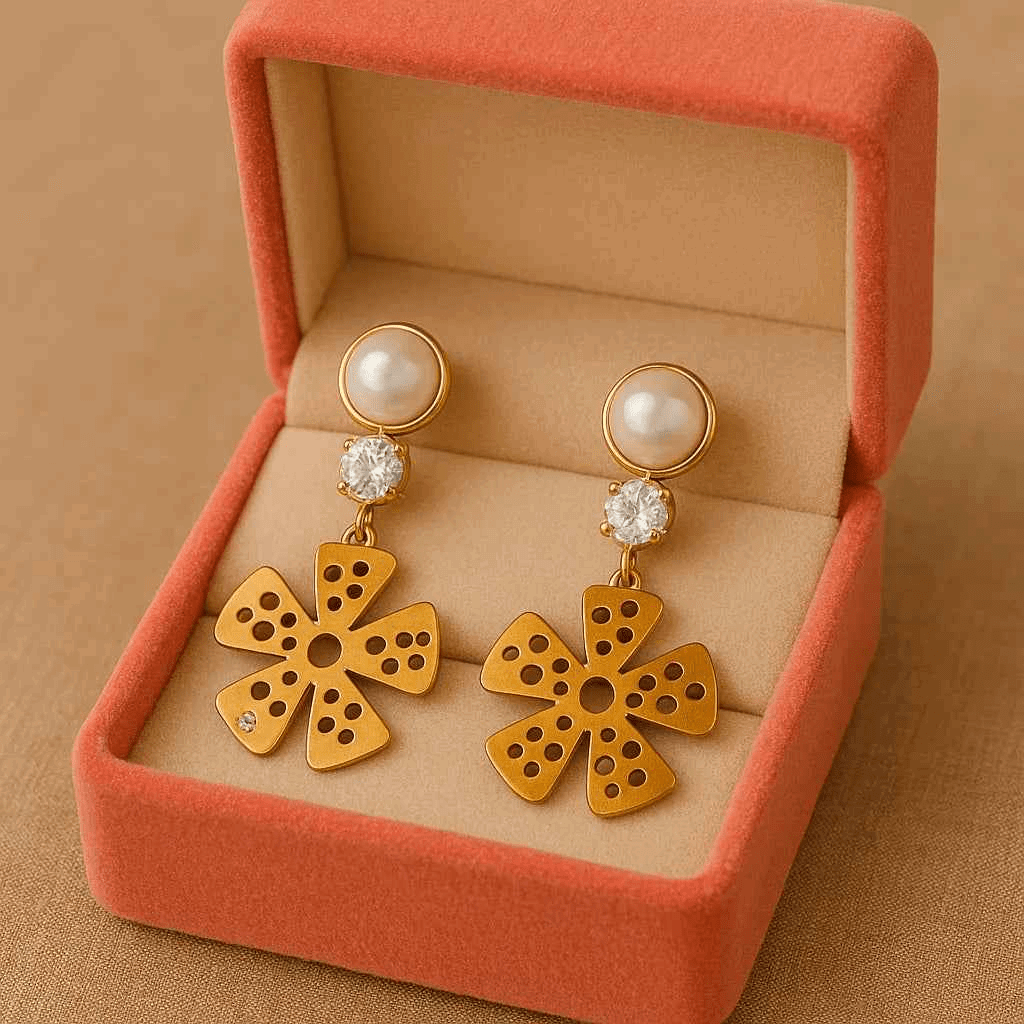 Elegant Pearl and Crystal Drop Earrings - Gems and Glitter anta - tarnish