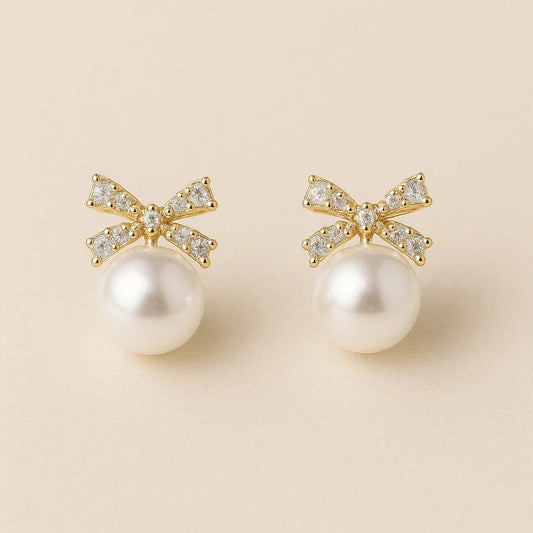 Elegant Pearl & Bow Korean Earrings – Buy 2 Get 4 Offer Prepaid Only – Gems and Glitter