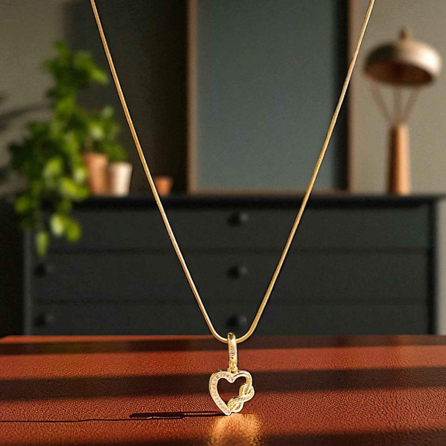 Enduring Love Infinity Pendant Necklace - Anti - Tarnish Gold - Gems and Glitter anta - tarnish