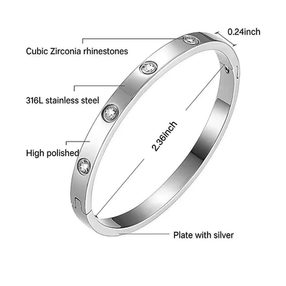Golden Crystal Bangle – Luxe Band Unisex Designer Jewelry Gems and Glitter