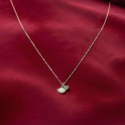 Silver Petal Pendant Necklace – Graceful CZ Charm Jewelry - Gems and Glitter anta - tarnish