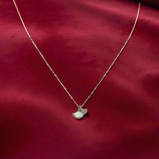 Silver Petal Pendant Necklace – Graceful CZ Charm Jewelry - Gems and Glitter anta - tarnish