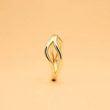 Wave Design Gold Bangle with Anti-Tarnish Coating Gems and Glitter